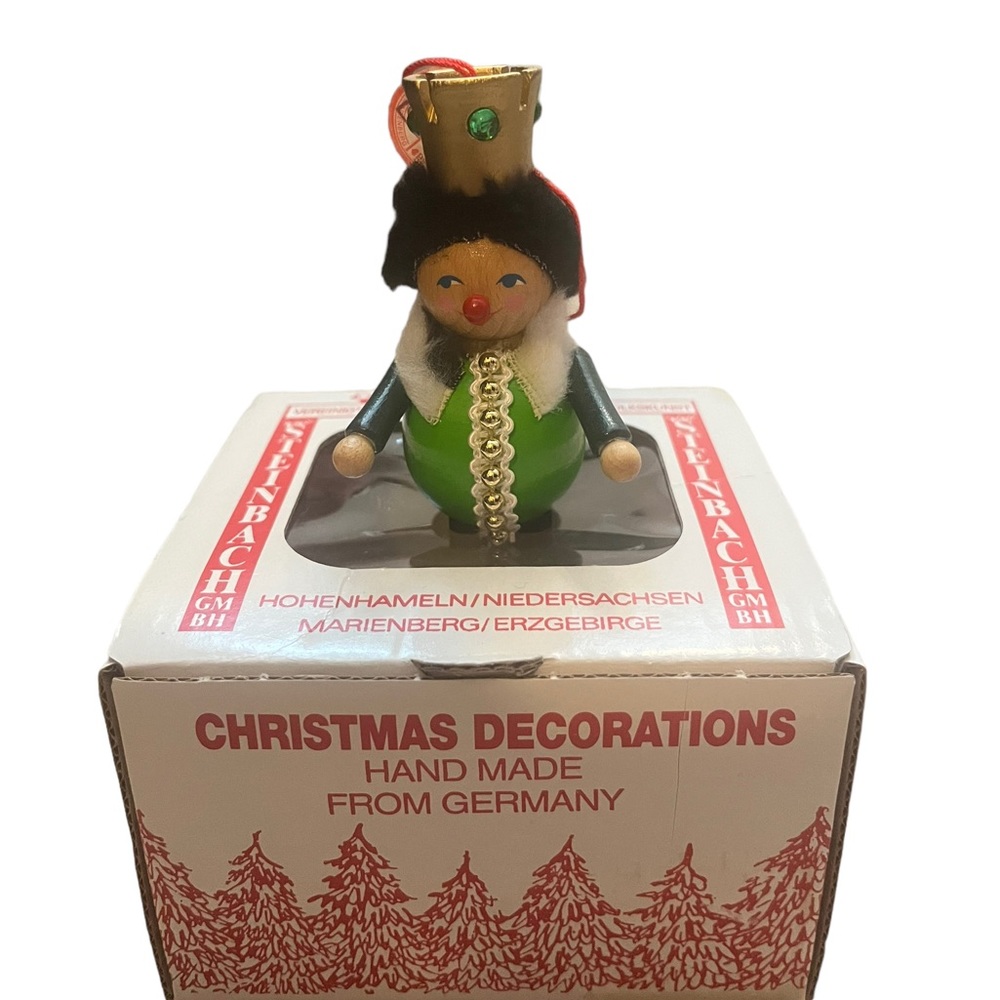 Steinbach Green King Handmade Wooden Ornament